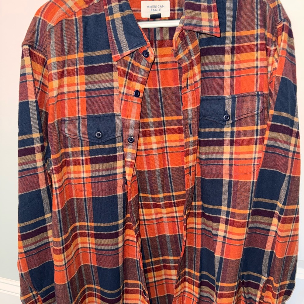 American Eagle Outfitters Men's Vibrant Plaid Shirt